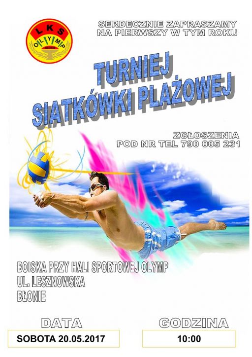 Zapraszamy na Pierwszy Turniej Siatkówki Plażowej w Błoniu